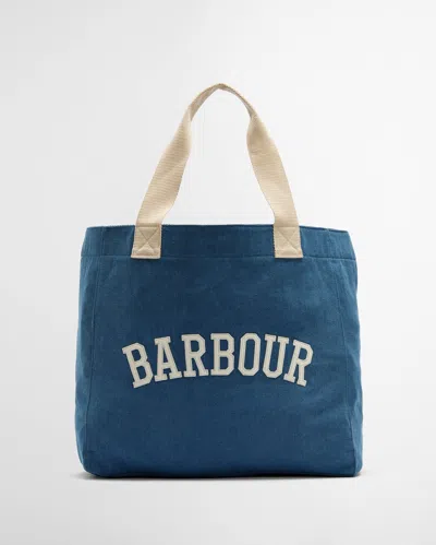 Barbour Emily Denim Womens Tote Bag In Blue