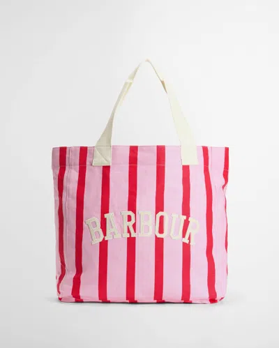 Barbour Emily Stripe Womens Tote Bag In Pink