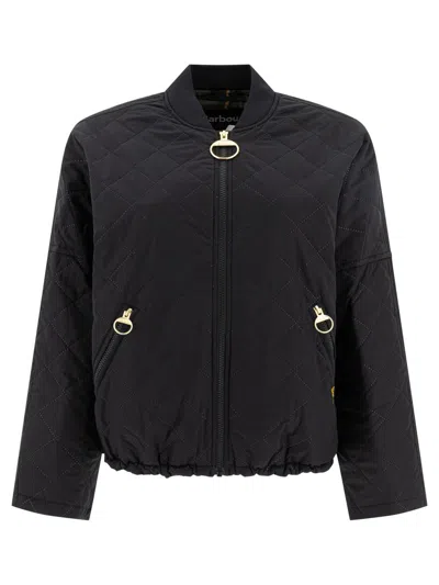 Barbour "emlyn" Quilted Bomber Jacket In Black
