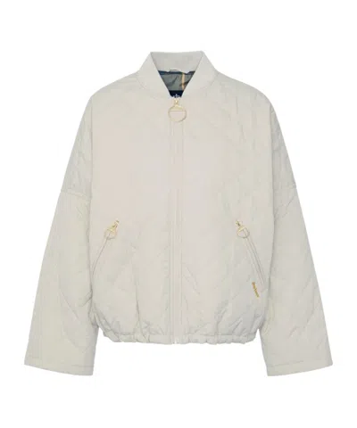Barbour Emlyn Quilted Bomber Jacket In Gray