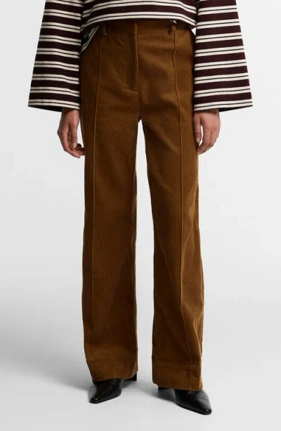 Barbour Emmy Wide Leg Corduroy Trousers In Brown