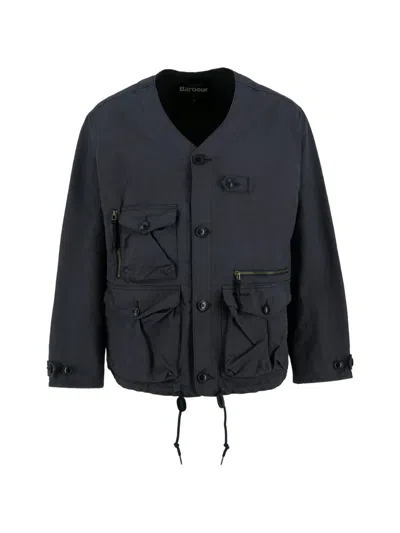 Barbour Endurance Button Multi-pocket Jacket In Blue