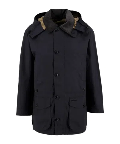 Barbour Endurance Hooded Cotton Jacket In Blue