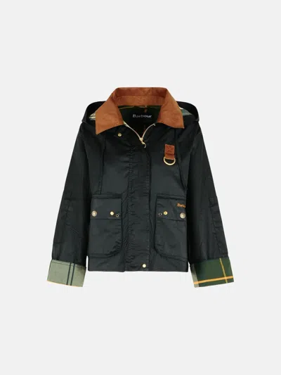 Barbour 'erma' Waxed Cotton Jacket In Black