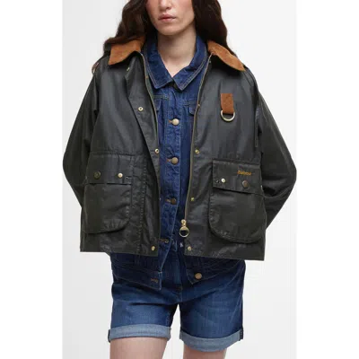 Barbour Erma Waxed Cotton Jacket In Burgundy