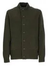 Barbour Sweater High Neck Elbow Patches In Green