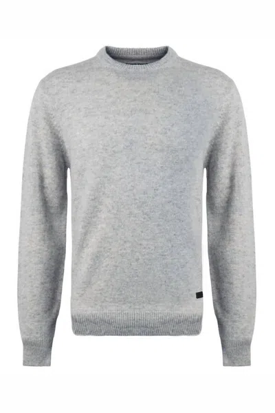 Barbour Essential Crew Neck Sweater In Light Grey Marl