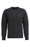 Barbour Essential Patch Wool Crewneck Sweater In Charcoal