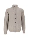 Barbour Maglia Essential Patch Zip Grigio In Gold