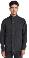 Barbour Essential Patch Zip Through Knitted Sweater Charcoal Marl In Charcoal Marl