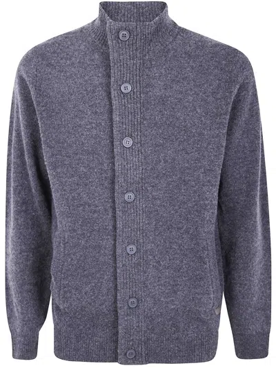 Barbour Elbow Patch Long Sleeve Knit Sweater In Blue