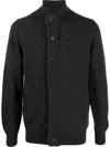 Barbour Essential Patch Zip Through Knitted Sweater Charcoal Marl In Grey