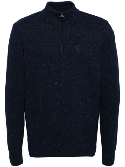 Barbour Essential Tisbury Half-zip Jumper In Navy