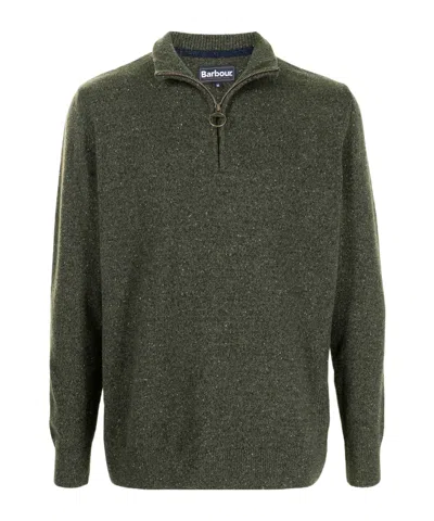 Barbour Essential Tisbury Half Zip Jumper In Green