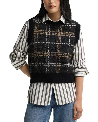 Barbour Ethel Plaid Alpaca & Wool Blend Vest In Black