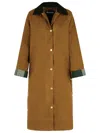 Barbour Long Raglan Sleeve Jacket With Side Pockets In Brown