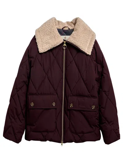 Barbour Eva Puffer Jacket In Burgundy