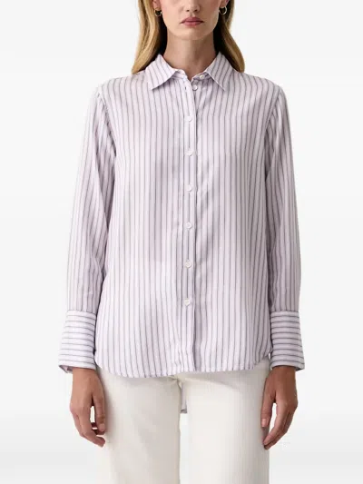 Barbour Evangeline Vertical-stripe Long-sleeved Shirt In Purple