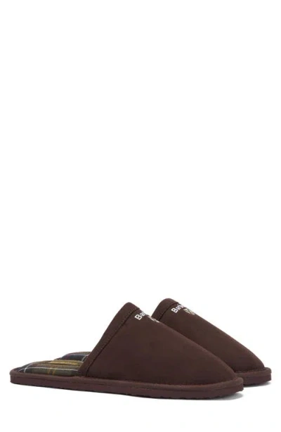 Barbour Everitt Sueded Mule Slipper In Brown