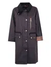 Barbour Brown Cotton Coat With Corduroy Collar And Tartan Details In Brown