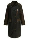 Barbour Singled Breasted Zip Detailed Coat In Green