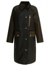 Barbour Singled Breasted Zip Detailed Coat In Green