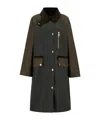 Barbour Singled Breasted Zip Detailed Coat In Green