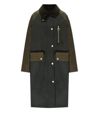 BARBOUR BARBOUR EVETTE WAX GREEN LONG JACKET