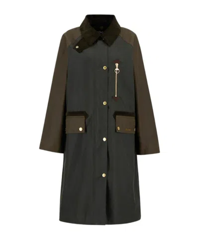 Barbour Evette Wax Jacket In Gray