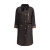 Barbour Brown Cotton Coat With Corduroy Collar And Tartan Details In Brown