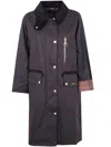 Barbour Brown Cotton Coat With Corduroy Collar And Tartan Details In Brown