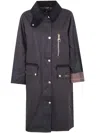 Barbour Brown Cotton Coat With Corduroy Collar And Tartan Details In Brown