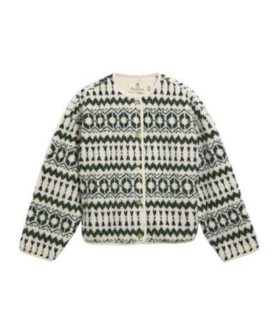 Barbour Fair Isle Knit Cardigan In Black