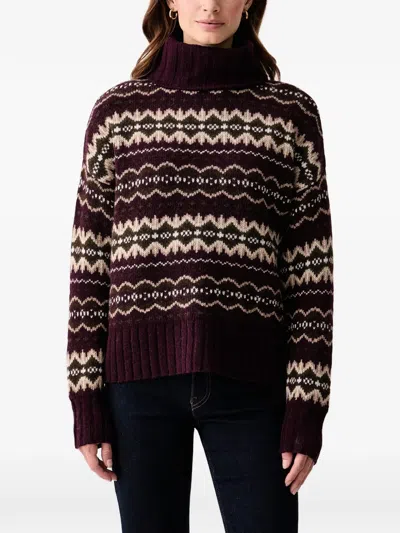 Barbour Helen Fair Isle Wool Blend Turtleneck Tunic Sweater In Multi