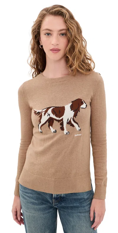Barbour Fareham Dog-intarsia Sweater In Neutral
