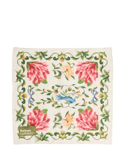 Barbour Farm Rio Azelia Floral-print Scarf In White
