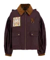 Barbour X Farm Rio Thais Waxed Cotton Jacket In Purple
