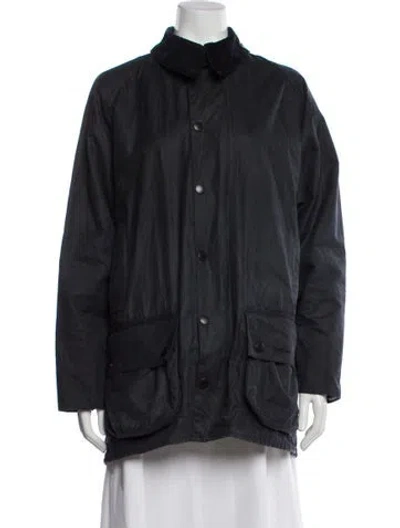 Pre-owned Barbour Faux Fur Coat In Blue
