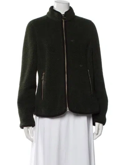 Pre-owned Barbour Faux Fur Coat In Green