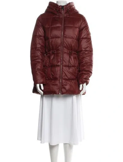 Pre-owned Barbour Faux Fur Coat In Red