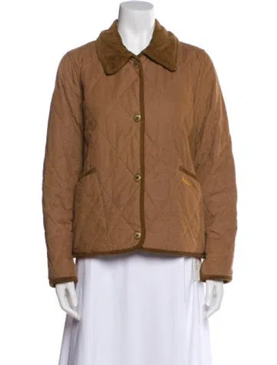Pre-owned Barbour Faux Fur Jacket In Brown