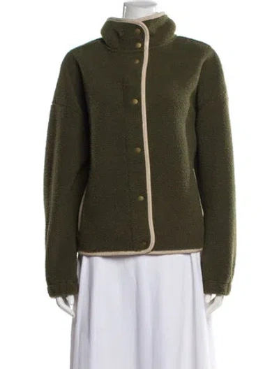 Pre-owned Barbour Faux Fur Jacket In Green