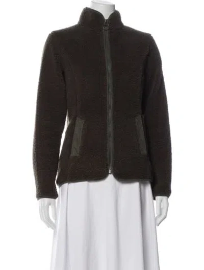Pre-owned Barbour Faux Fur Jacket In Green