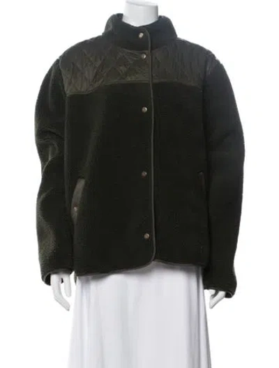 Pre-owned Barbour Faux Fur Jacket In Green