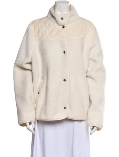 Pre-owned Barbour Faux Fur Jacket In Neutral