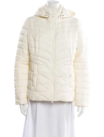 Pre-owned Barbour Faux Fur Jacket In White