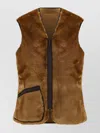 Barbour Faux Fur Reversible Sleeveless Jacket In Brown