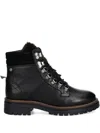 Barbour Faux-fur Trim Lace-up Boots In Black