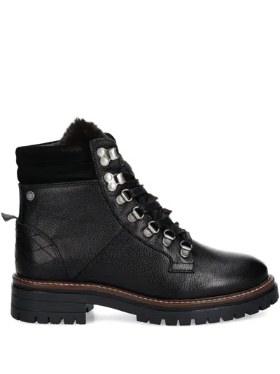 BARBOUR FAUX-FUR TRIM LACE-UP BOOTS