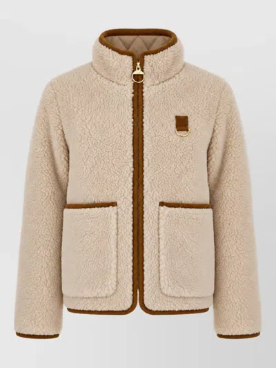 Barbour Faux Shearling Coat In Brown